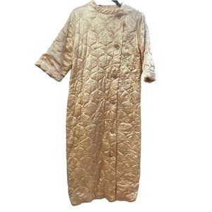 Vintage Satin Bathrobe Champagne with rhinestone buttons